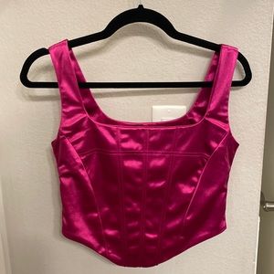 Pink Satin Corset Top